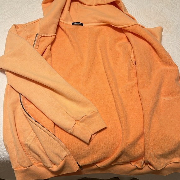 NWOT Talentless Men’s heavyweight drop shoulder Zip-up hoodie in Peach Size S - Picture 8 of 12
